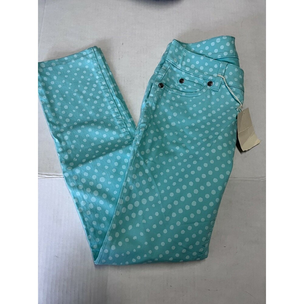 Two by Vince Camuto Women's Jeans Mint Green w/ Polka Dots Size 25 P NWT